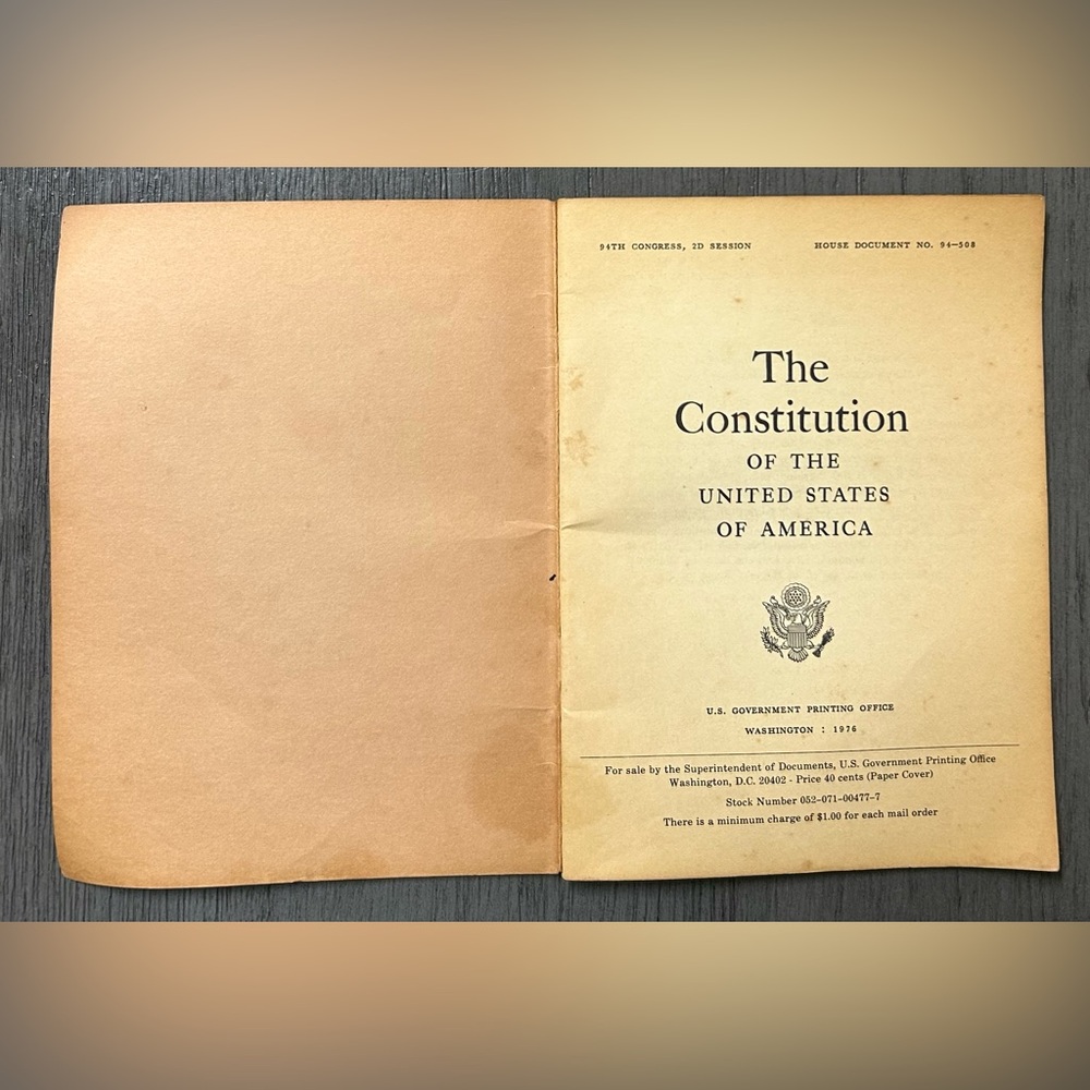 Vintage The Constitution of the United States Of America Booklet